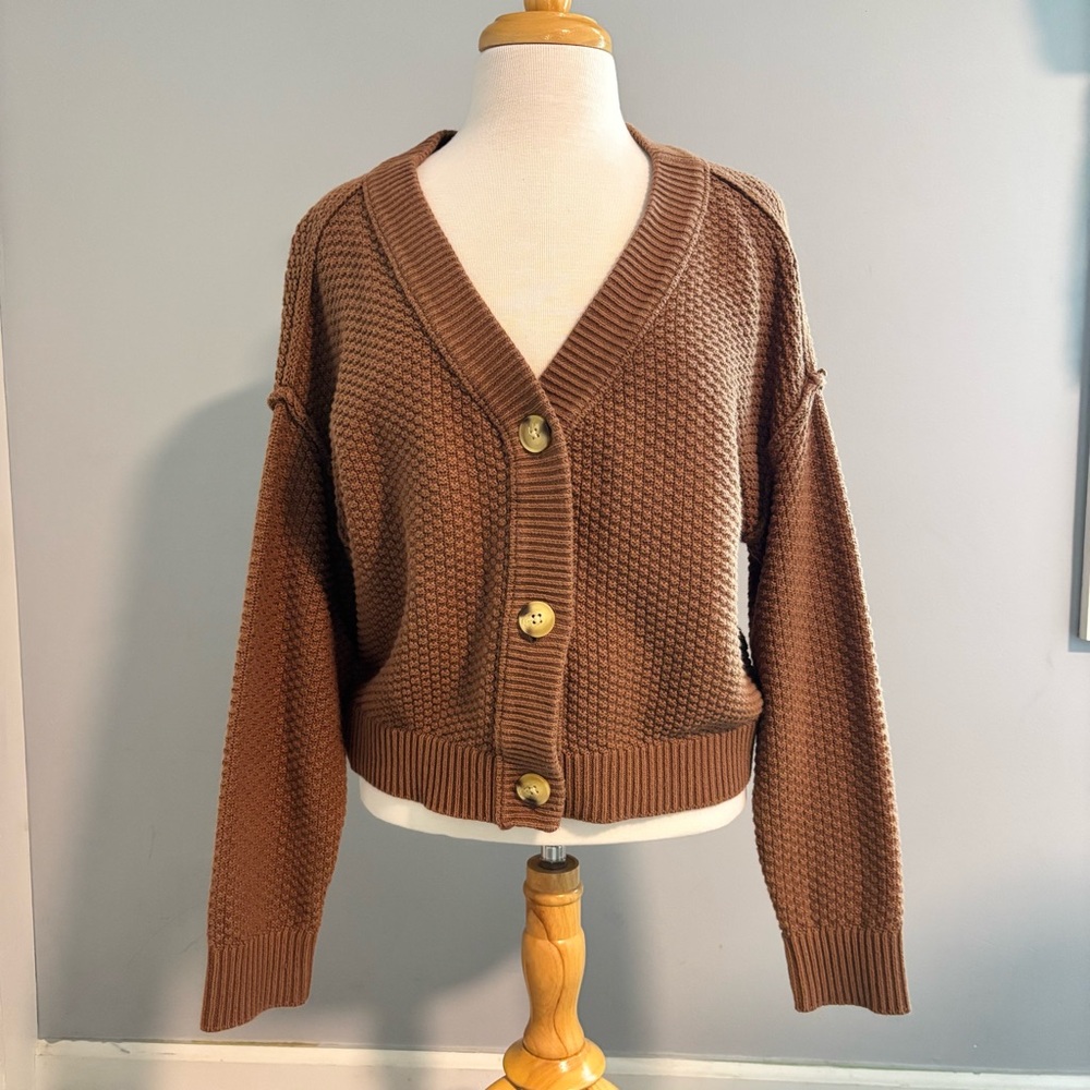 SO Women's Cropped Brown Cardigan